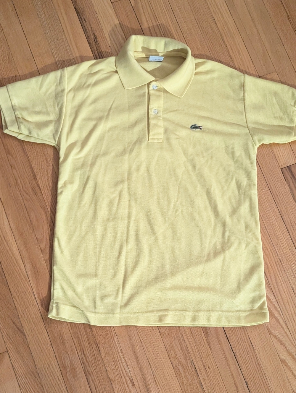 Lacoste Men's Light Yellow Pique Polo with Crocodile Logo